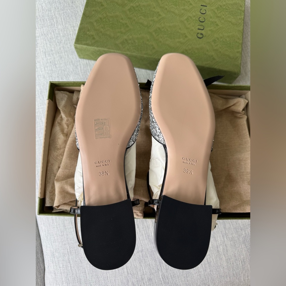 NIB Gucci Wonen's Double G ballet glitter flat - Picture 6 of 6